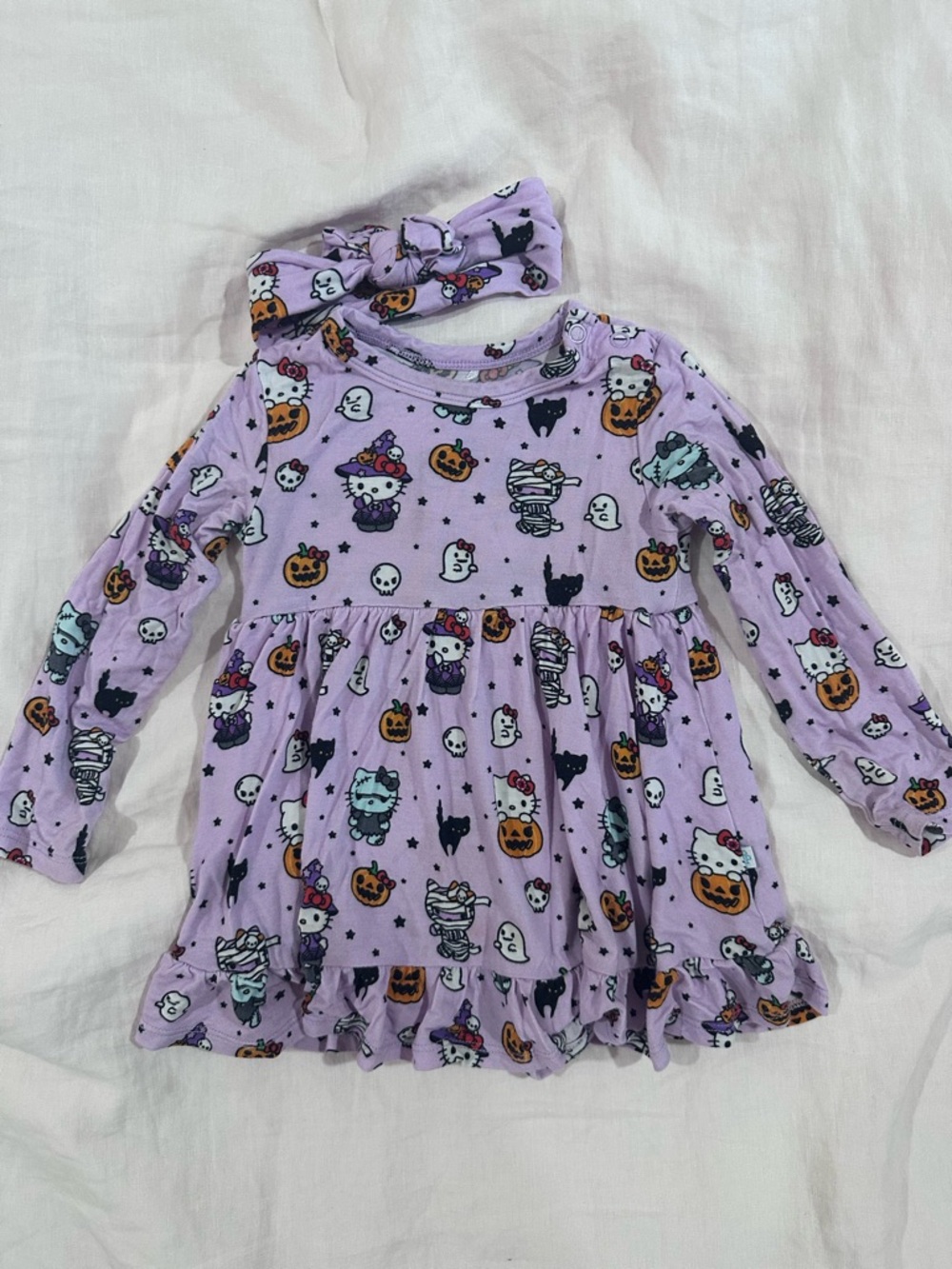 Posh Peanut Lavender Hello Kitty Halloween Dress with Matching Headband
